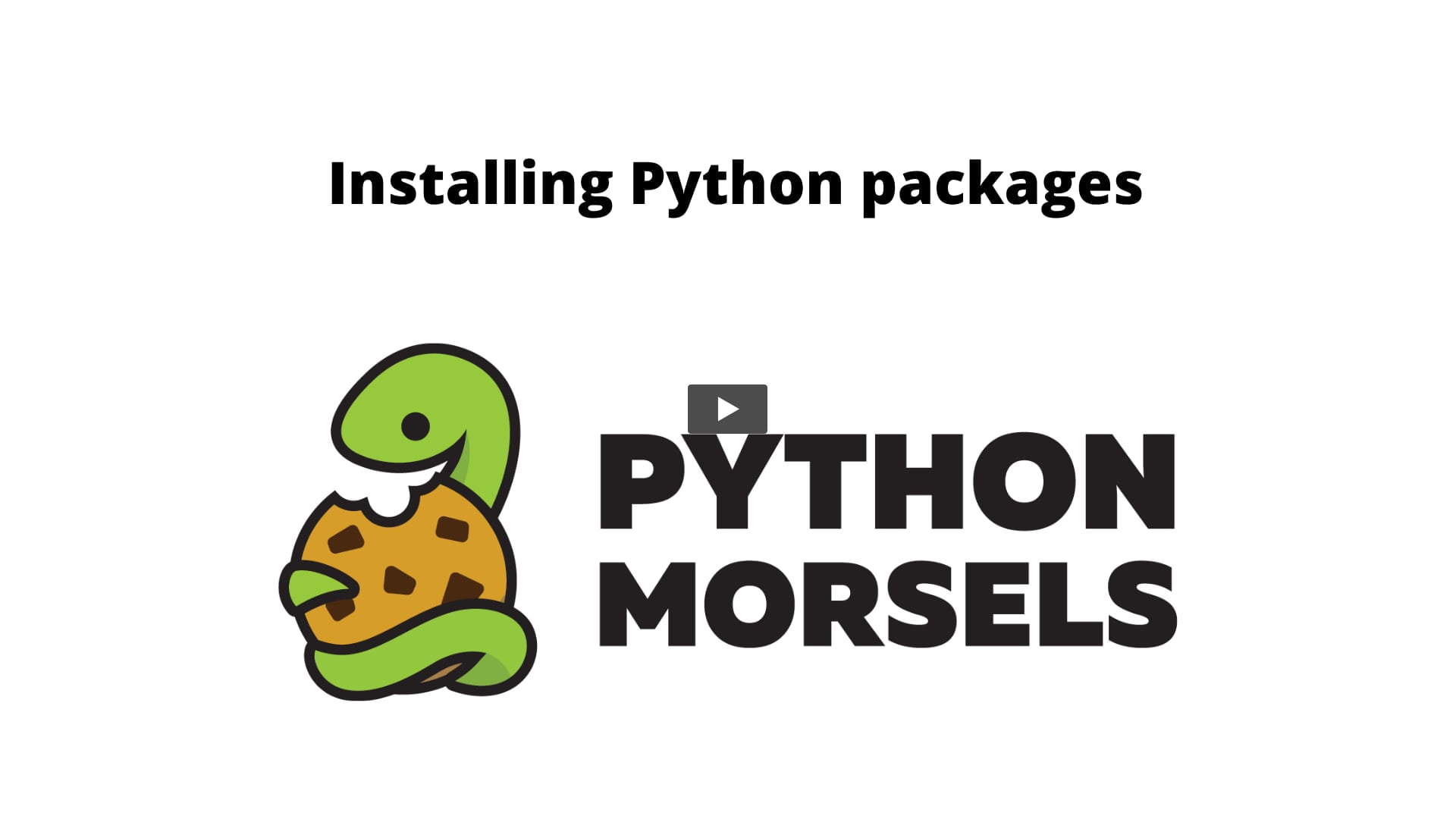 Installing Python packages with pip