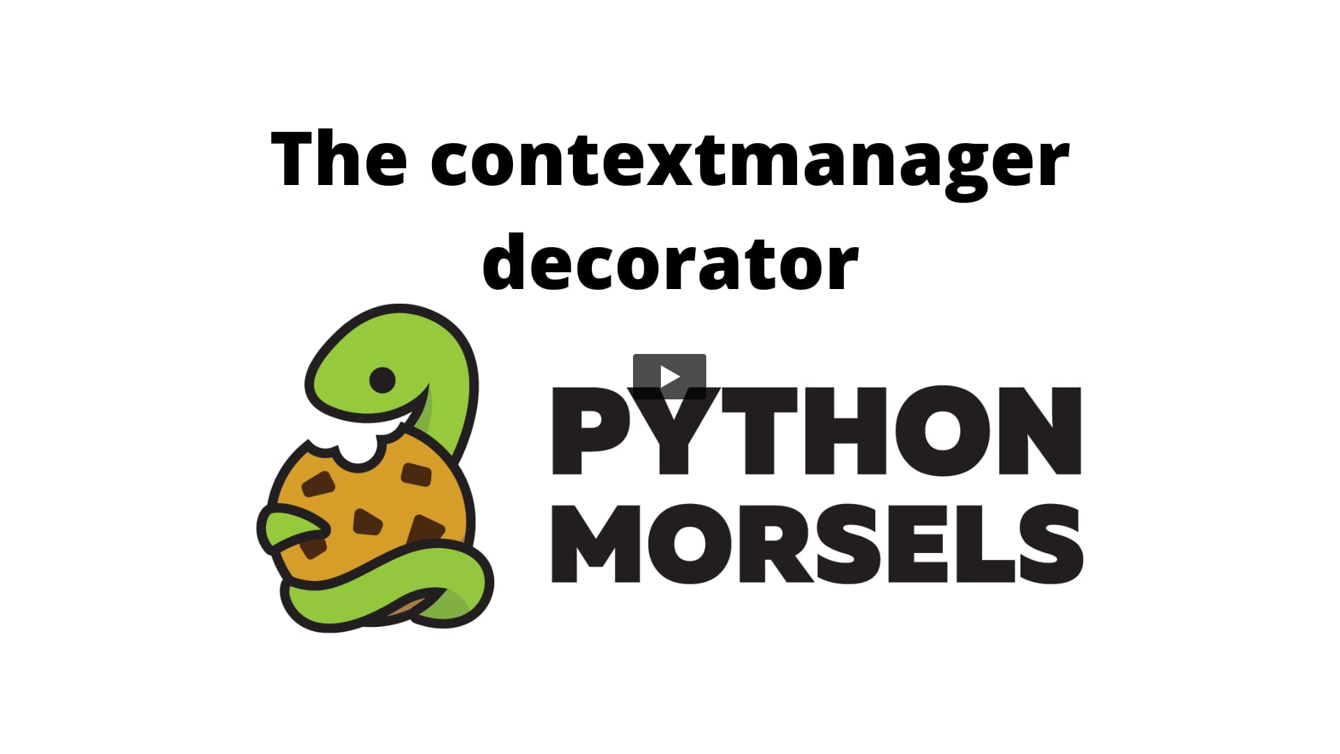 The contextmanager decorator