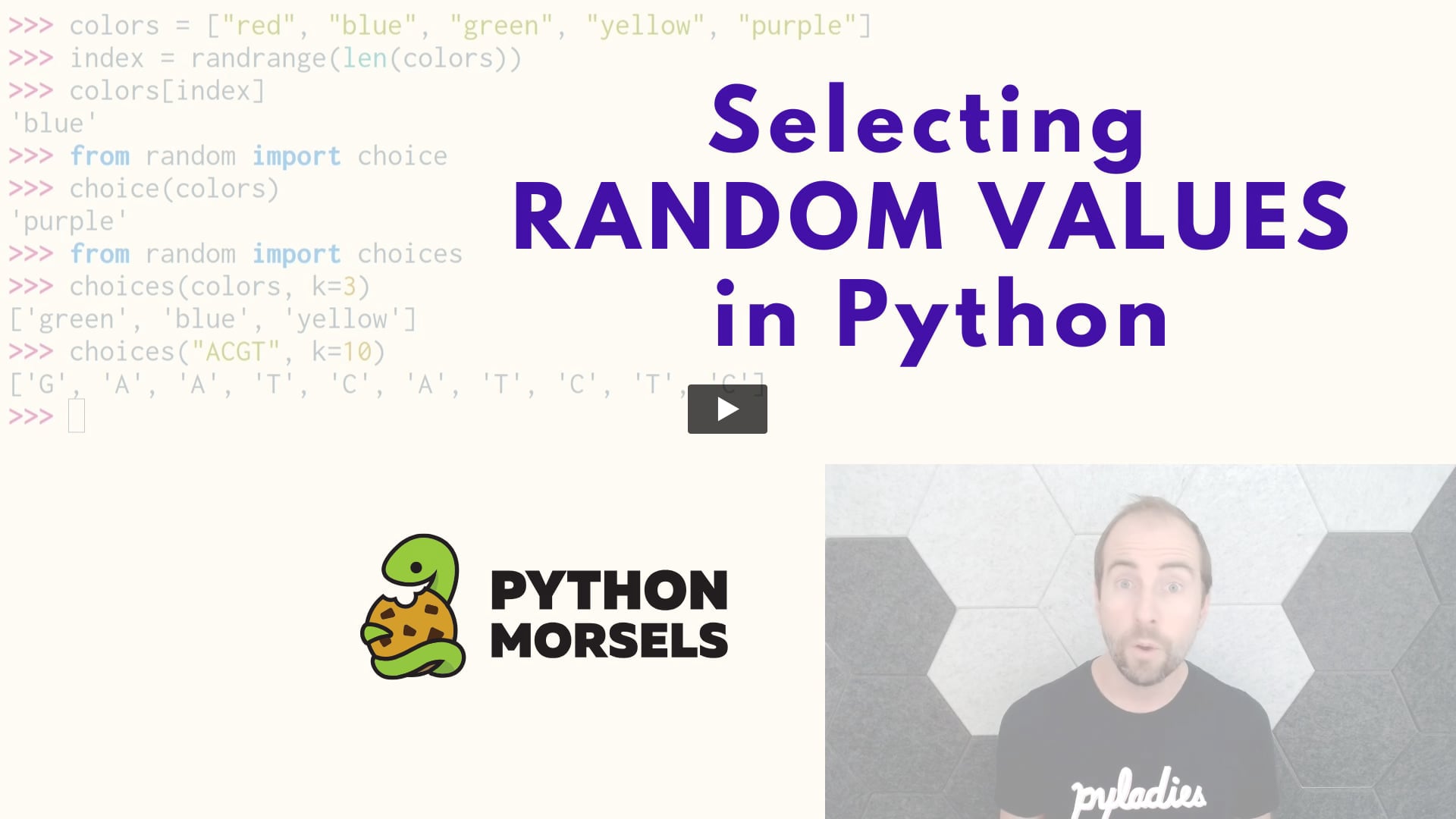 Selecting random values in Python - Python Morsels