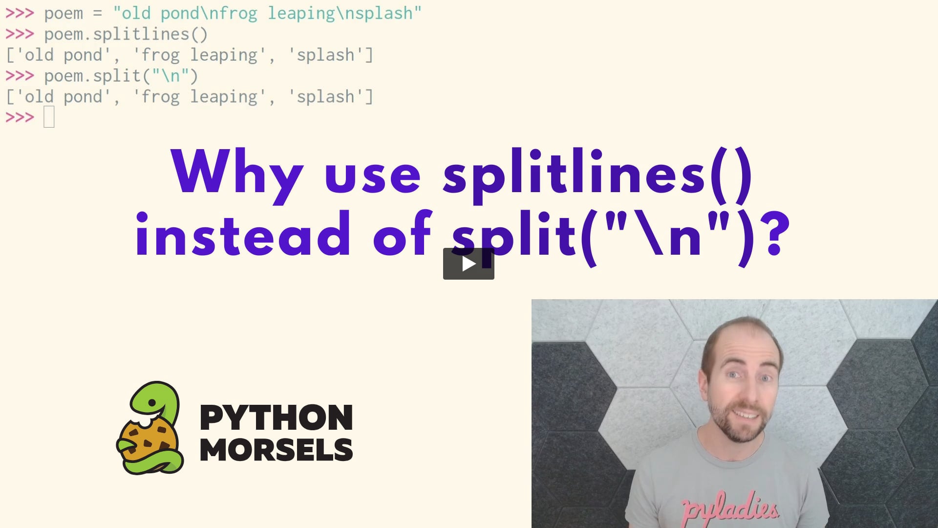 Why splitlines() instead of split("\n")?