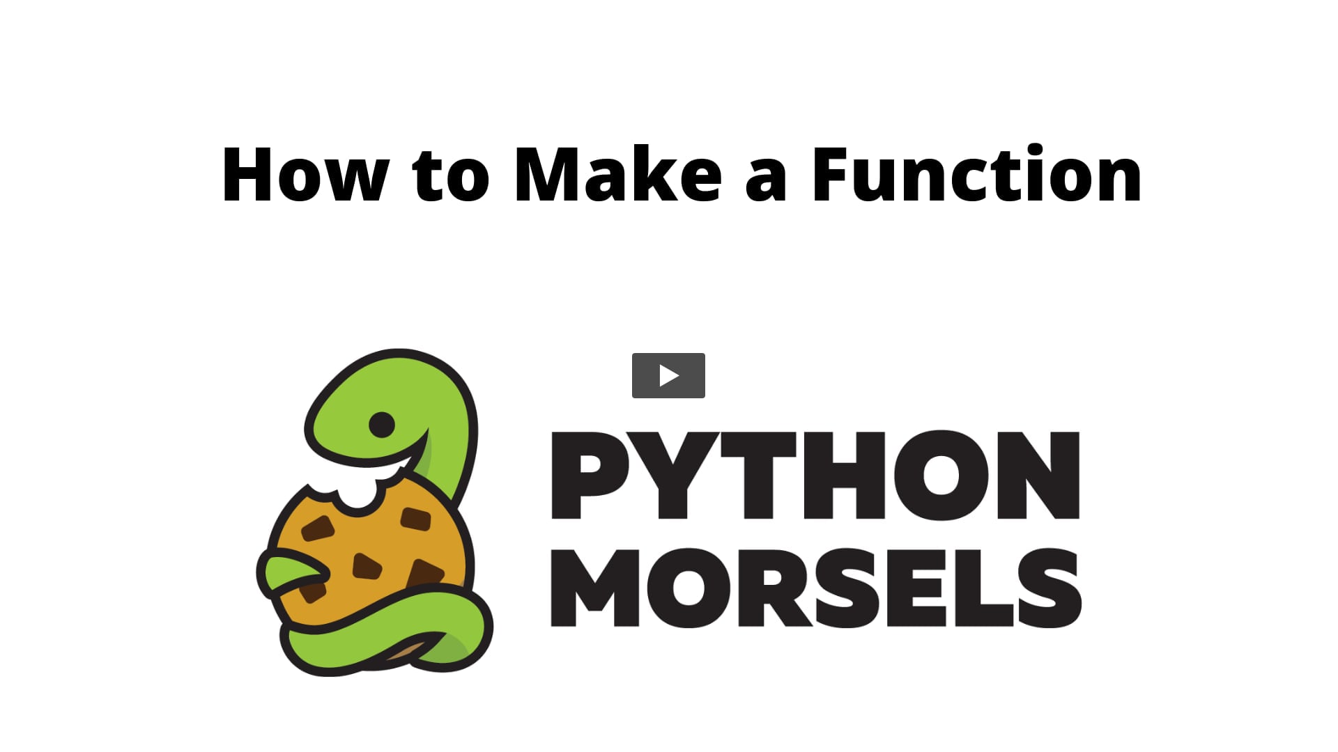 How to make a function